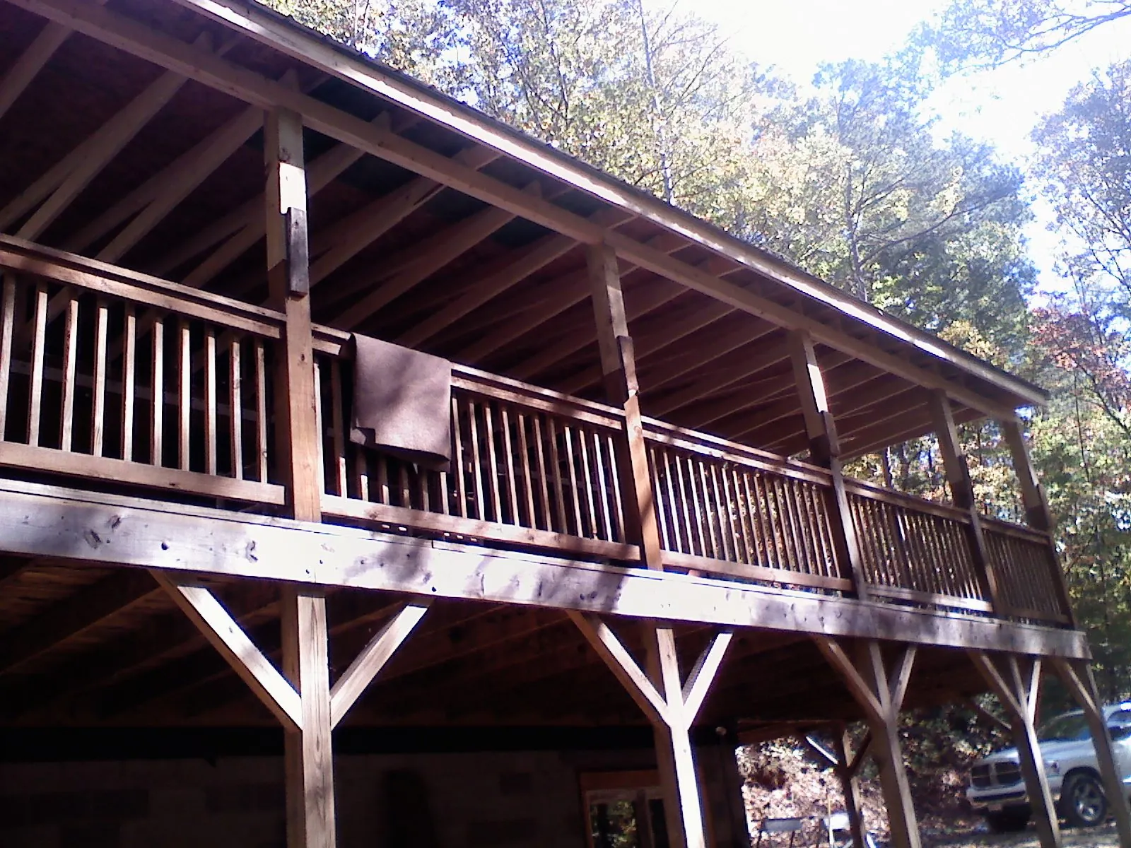 Timber framing under a new elevated porch and deck — Roof Leak Repair in Patchogue by Roofing Brothers